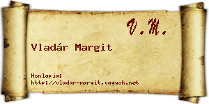 Vladár Margit névjegykártya